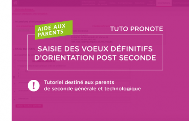 [Tuto Pronote] Saisie des voeux d’orientation post seconde